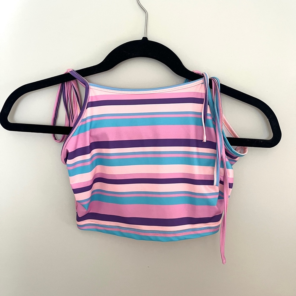 Striped, cropped, tie tank top. Only worn once, and in perfect condition!